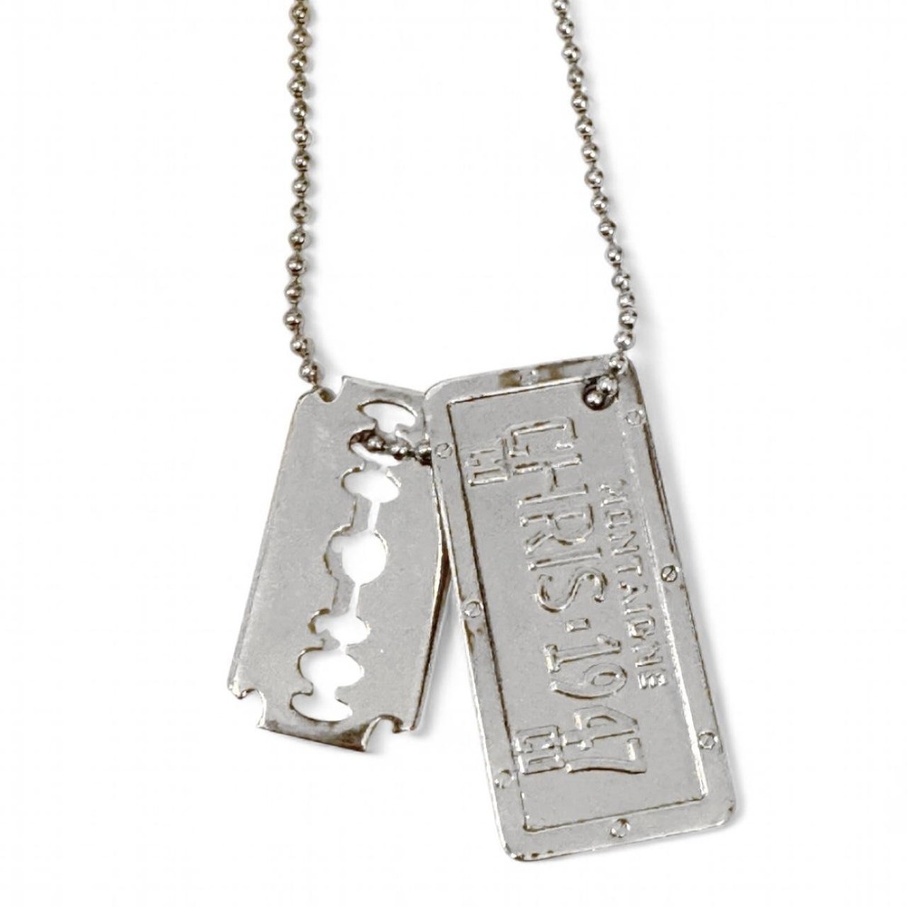 Christian Dior 1947 razor blade pendant necklace